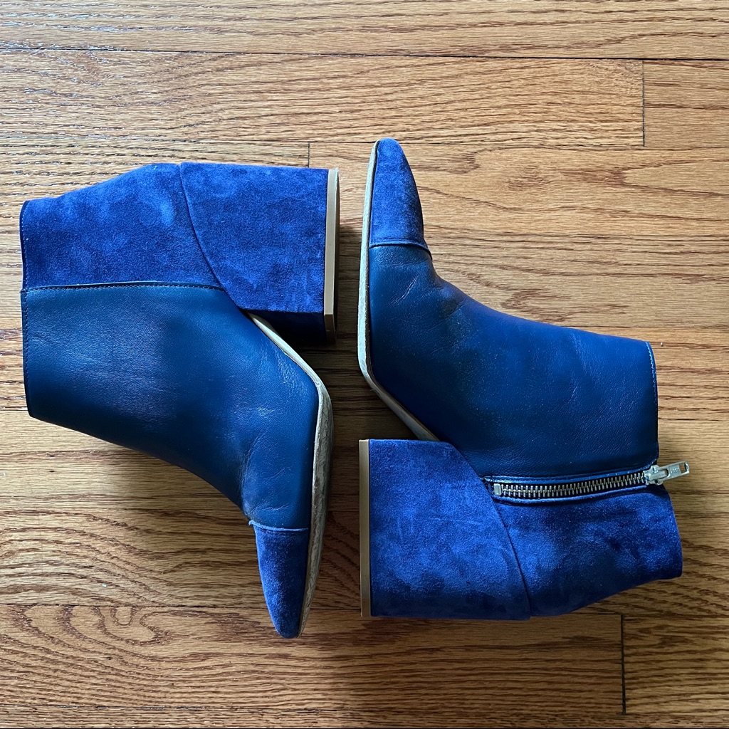 Ouigal Andy Leather/Suede Boot In Blue